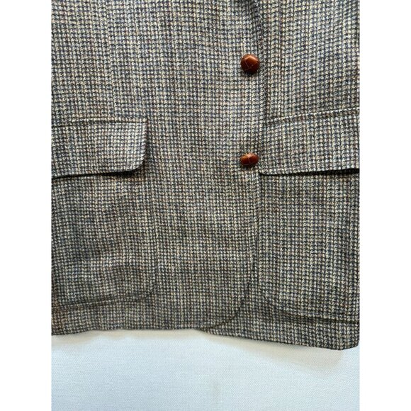 Gokeys Mens Wool Tweed Blazer Elbow Patches & Leather Buttons 42A Brown - Picture 8 of 16